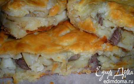 Пирог с мясом и картошкой